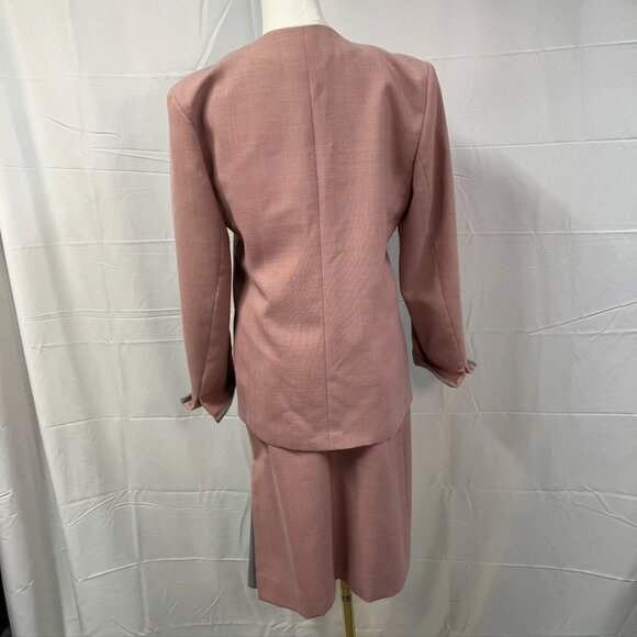 Mark Kay Vintage Skirt Suit Set Pink Grey Womens 6/8 Barbiecore Retro 70's 80's - Picture 10 of 16